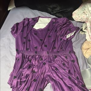 Purple Heart Print Pajama Set